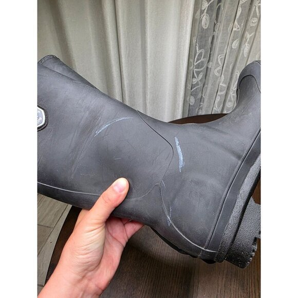 Kamik Jennifer Womens 7M Charcoal Grey Rubber Wellington Rain Winter Fall Boots - Picture 11 of 16